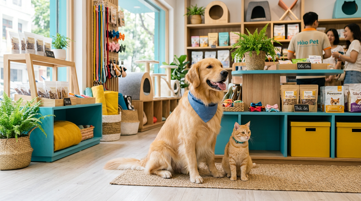 Chó và mèo vui vẻ tại Petshop Tom & Jerry